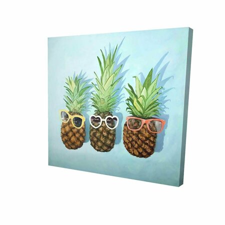 FONDO 12 x 12 in. Summer Pineapples-Print on Canvas FO2790415